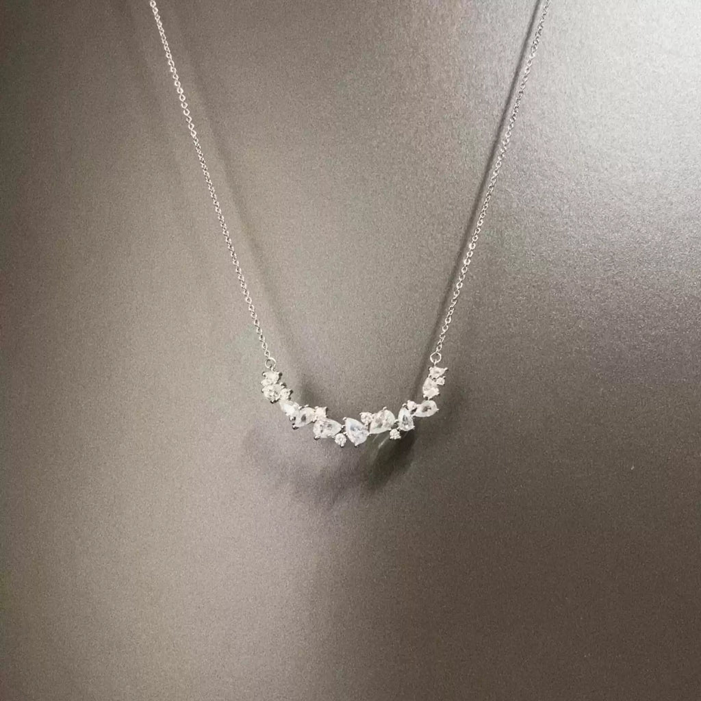Vintage Zircon wisteria flowerl necklace
