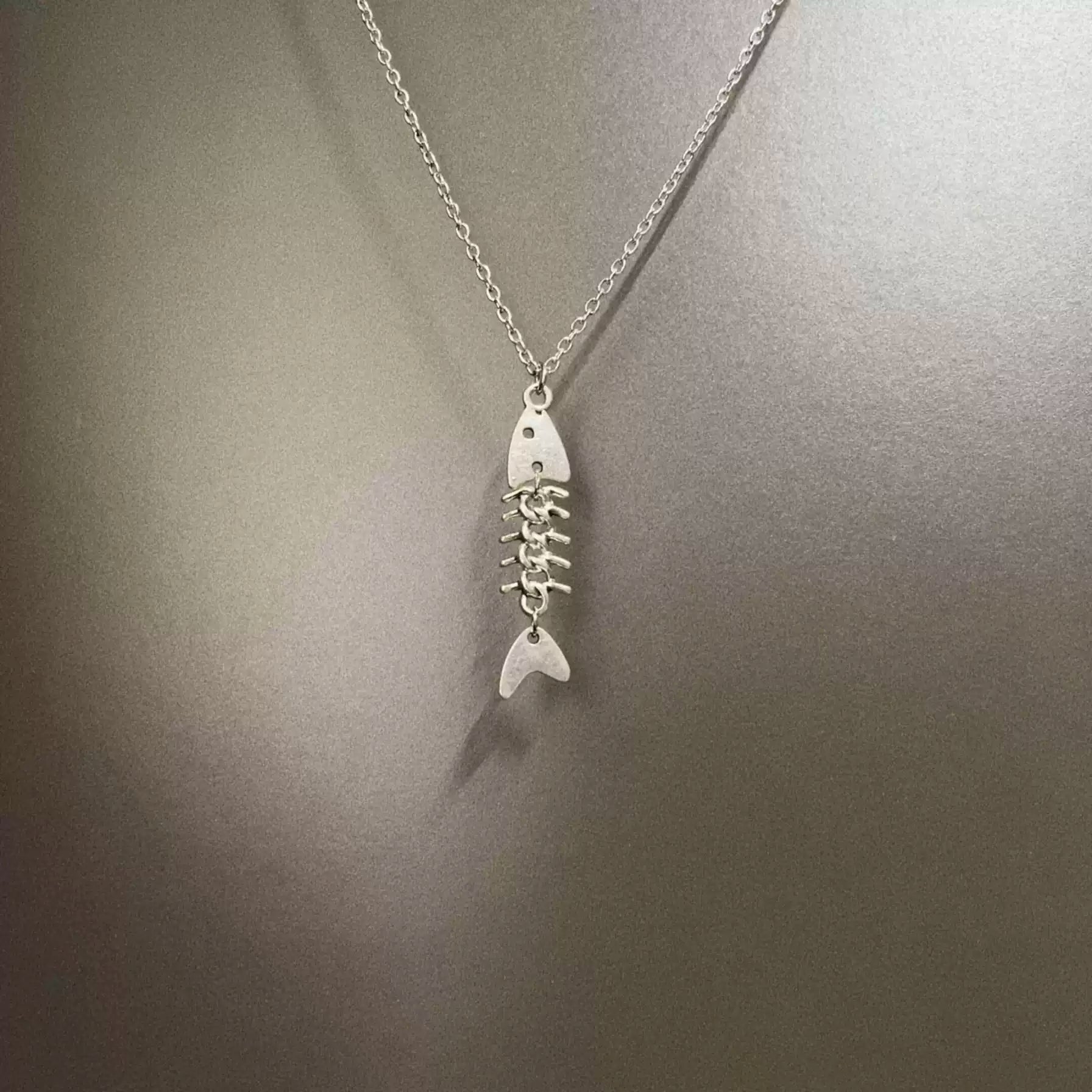 Vintage Small Fish Bones Necklace