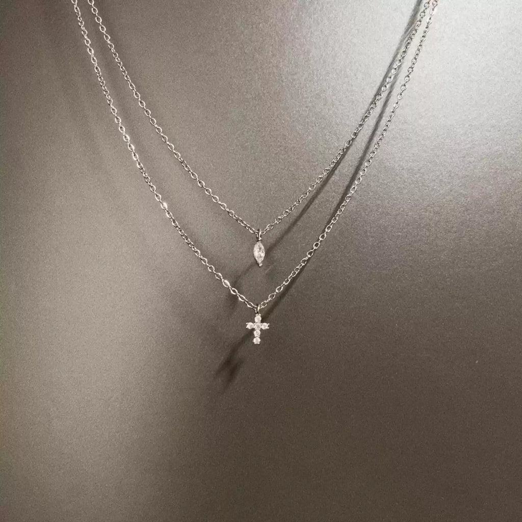 Vintage Galaxy Star Cross Necklace