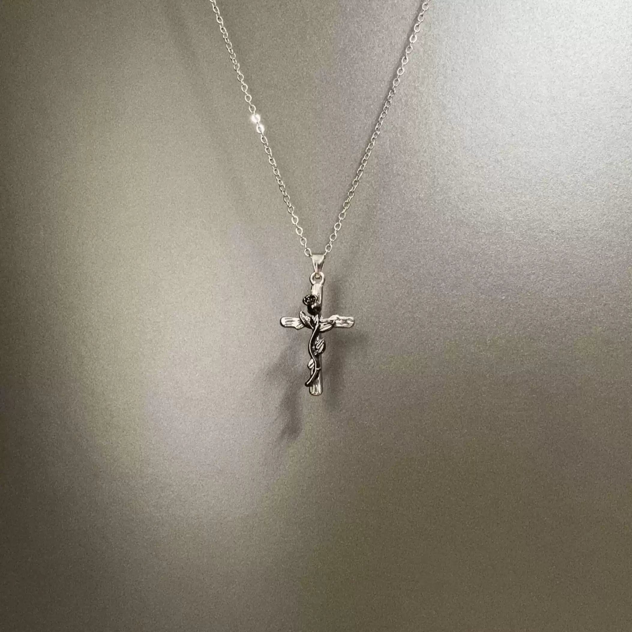 Vintage withered cross necklace