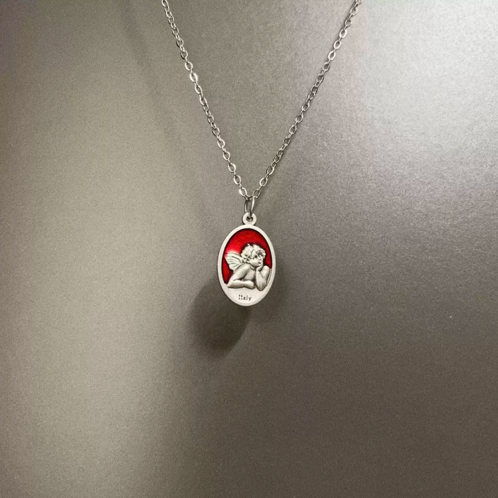 Vintage Guardian Angel Necklace