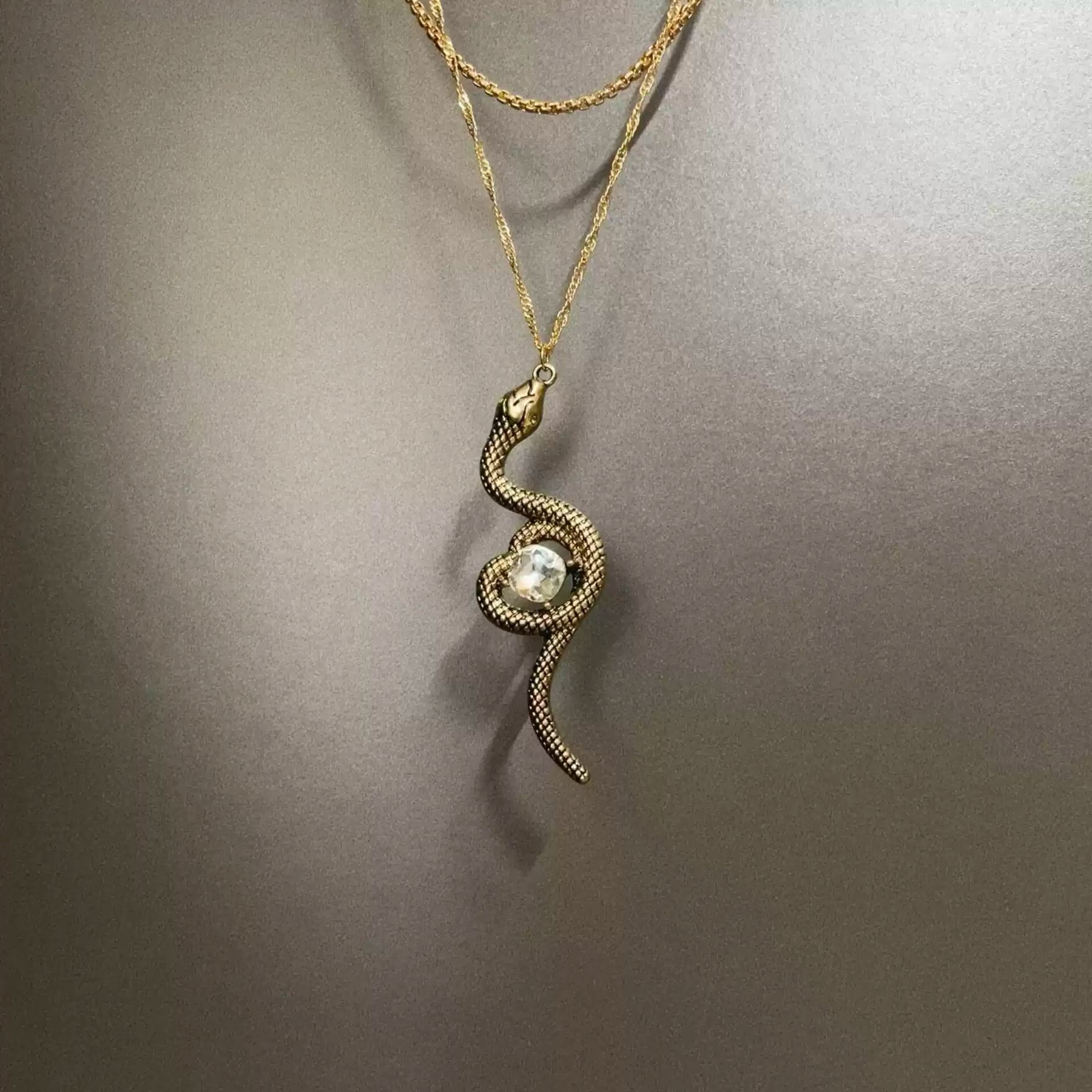 Vintage Jinsha Spirit Snake Necklace