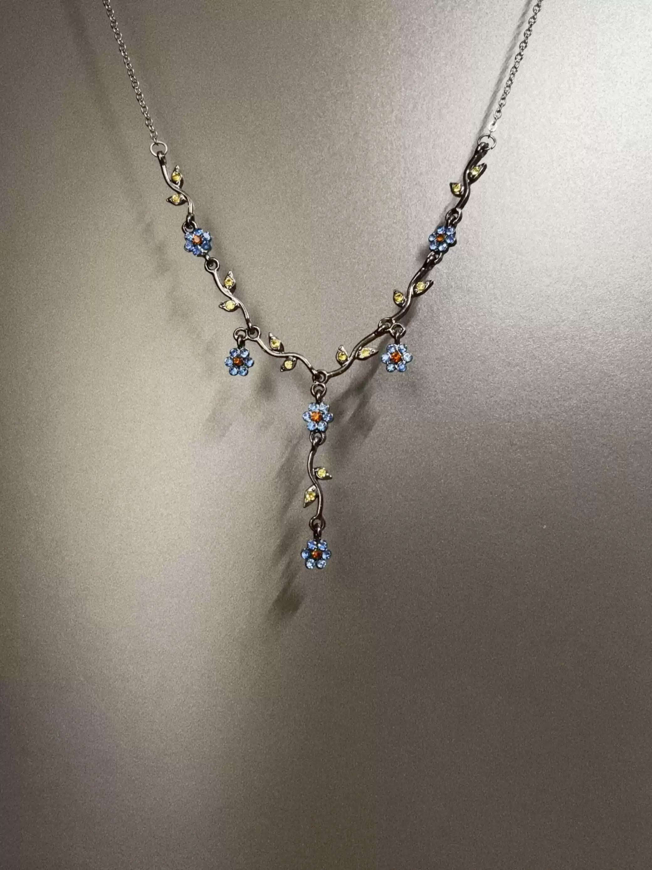 Vintage Purple Orchid Necklace