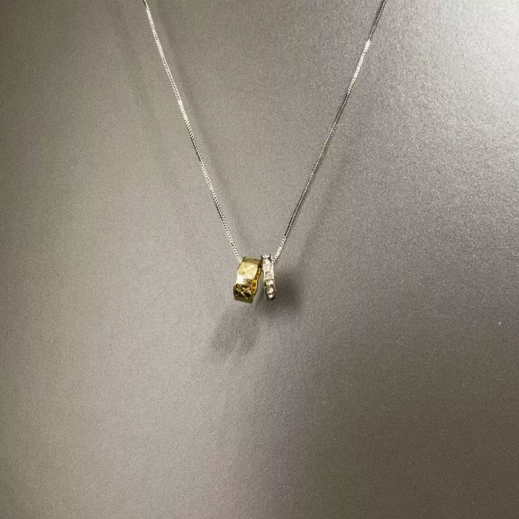 Vintage Closed Moon Twins Necklace