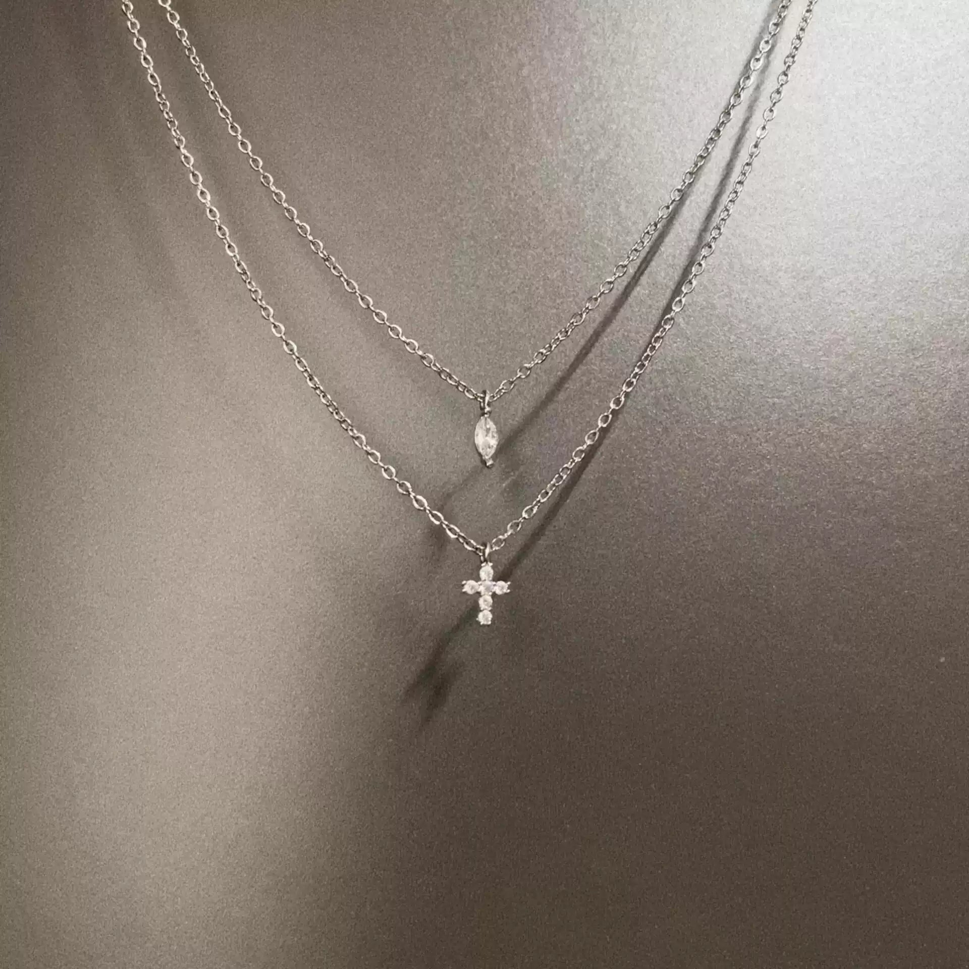 Vintage Galaxy Star Cross Necklace