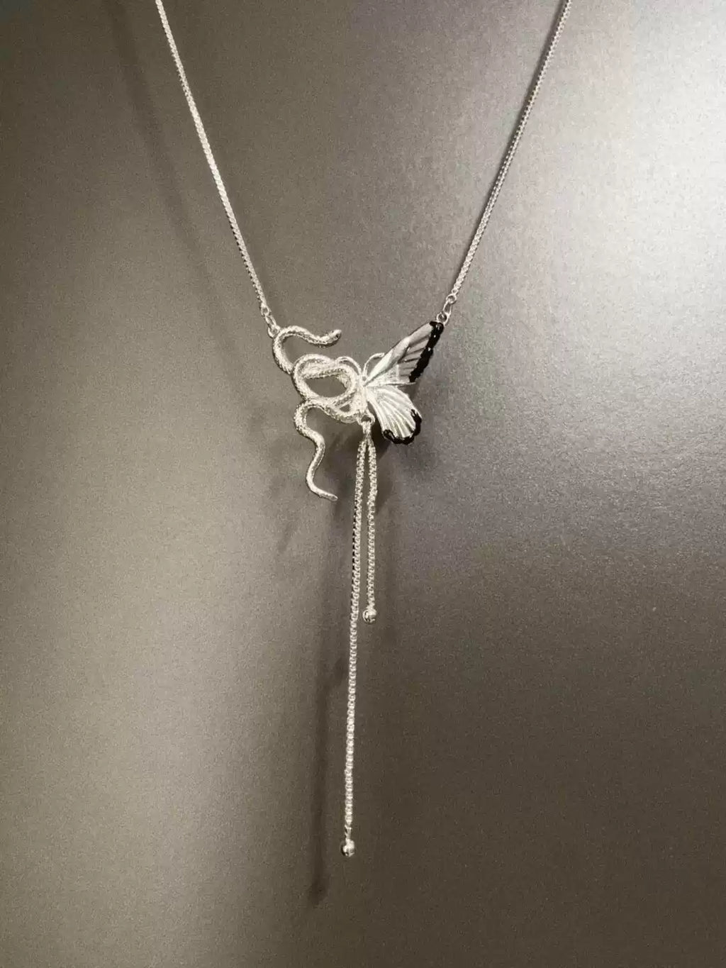 Vintage Snakes and Butterflies Necklace