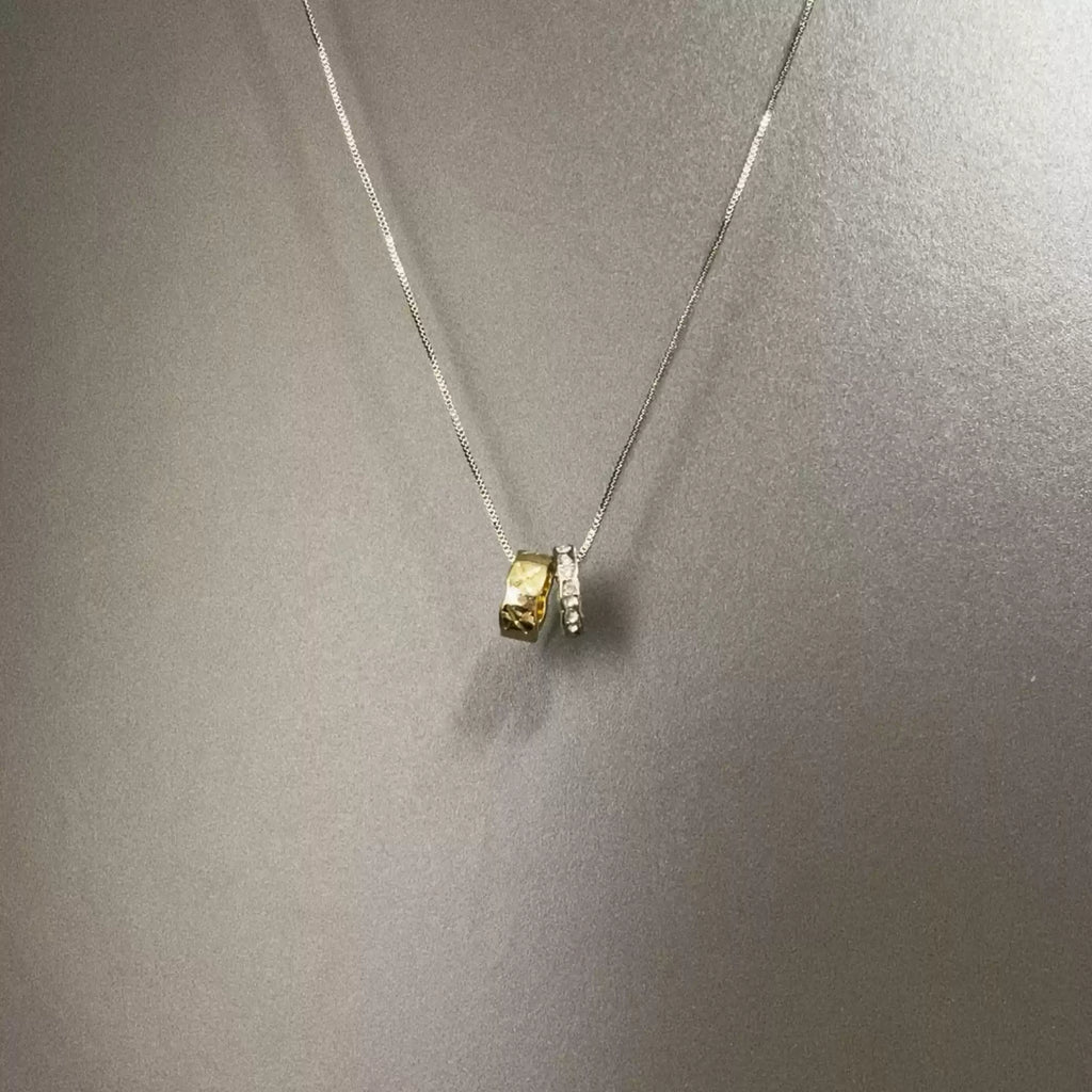 Vintage Closed Moon Twins Necklace