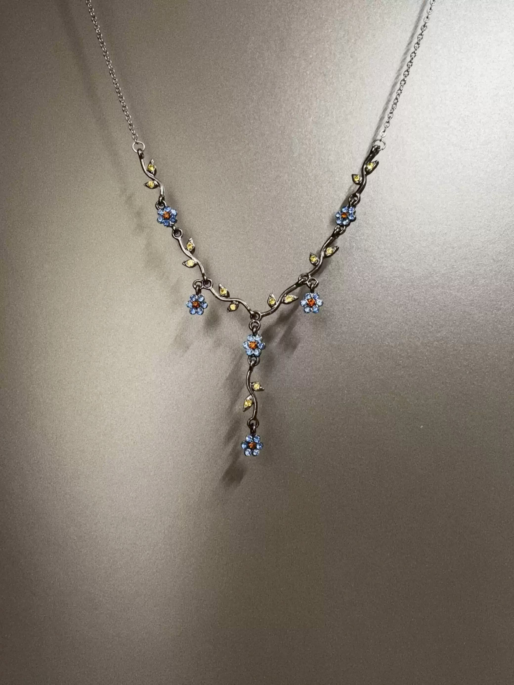 Vintage Purple Orchid Necklace