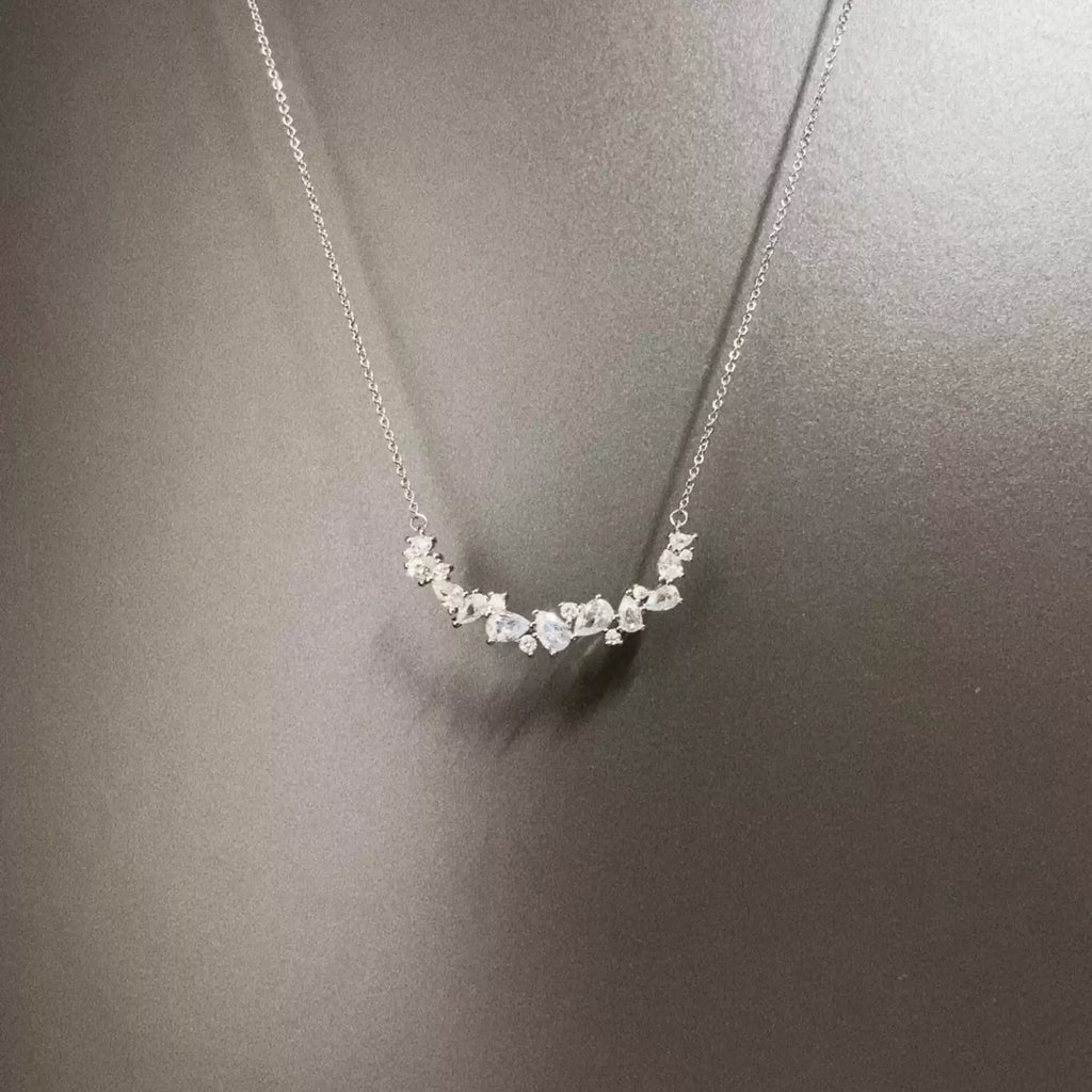 Vintage Zircon wisteria flowerl necklace